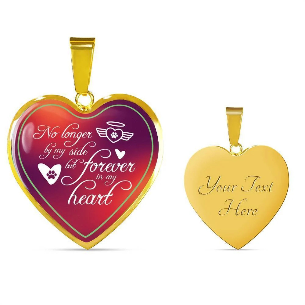Memorial Remembrance Necklace Personalized Engraved Gold Heart Necklace Custom